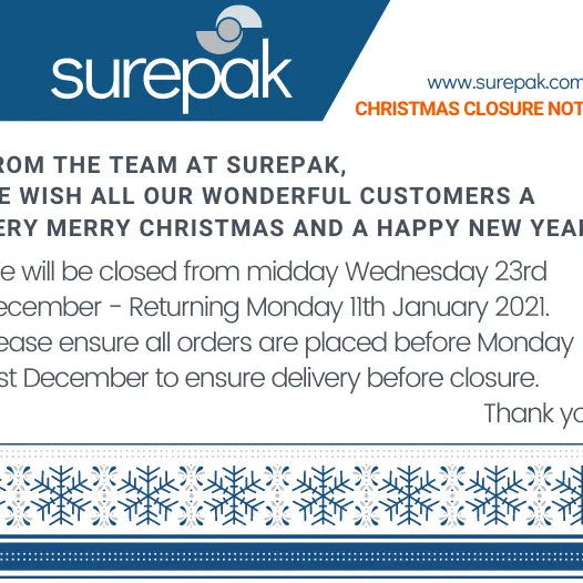 Christmas Closure Notice 2020