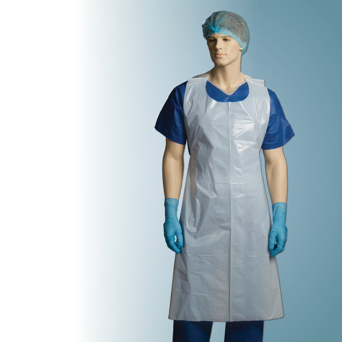 Disposable White LDPE Apron