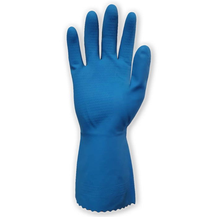 Silverlined Blue Rubber Glove 8 Medium