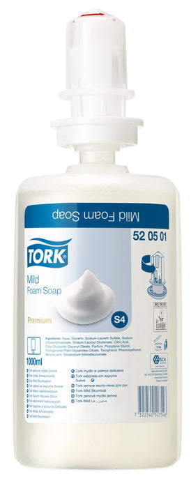 Tork Mild Foam Soap S4 - Cream Fresh Scent 1000ml x 6 Refills per case 2500 x Doses per refill