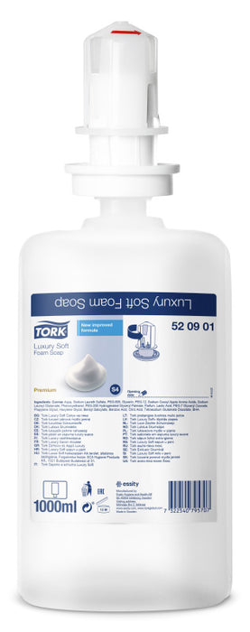 Tork Luxury Foam Soap S4 - Clear Jasmine Scent 1000ml x 6 Refills per case 2500 x Doses per refill