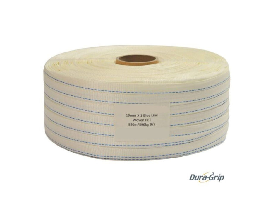 1 Blue Line Light Duty Woven Polyester Strapping 590kg Break Load 19mm x 850m