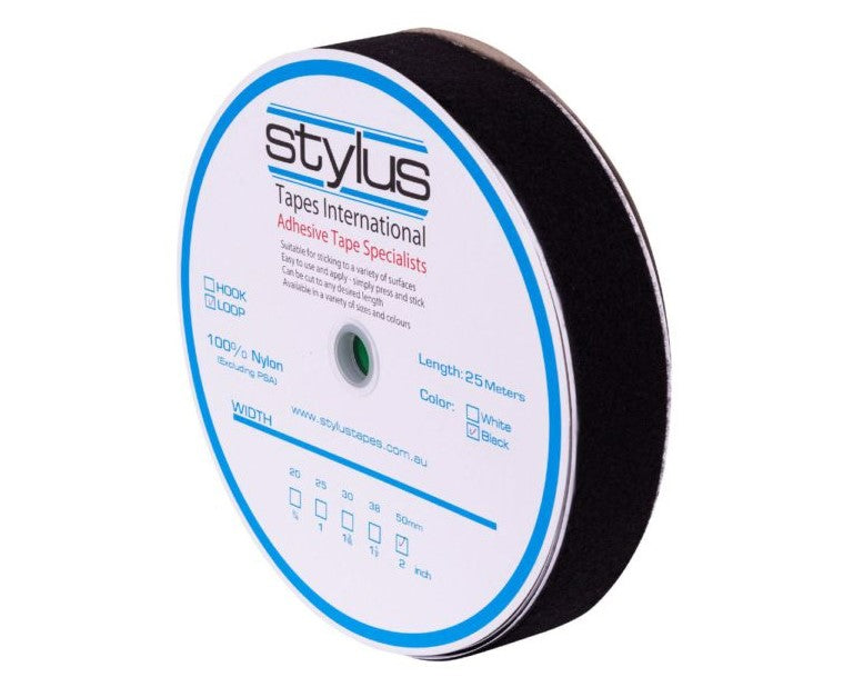 Stylus Self Adhesive Black Loop 50mm