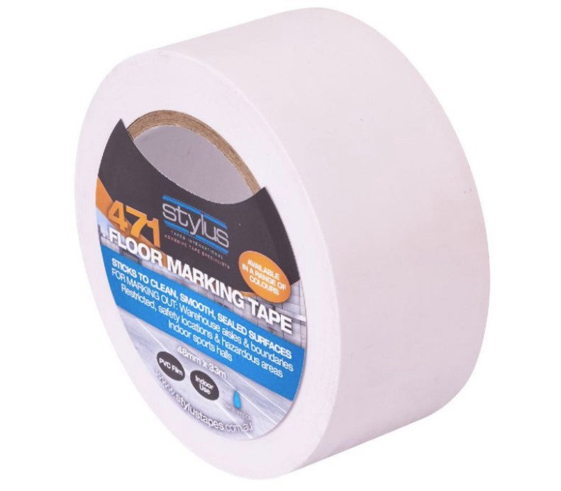 PVC Indoor Floor Tape White 48mm