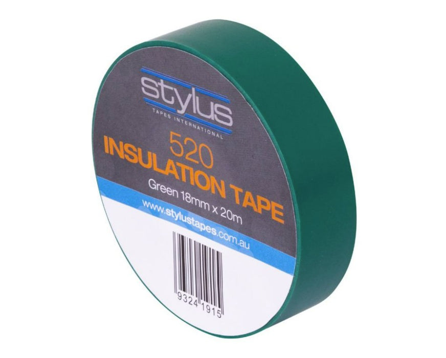 Stylus Electrical Insulation Tape Green 18mm