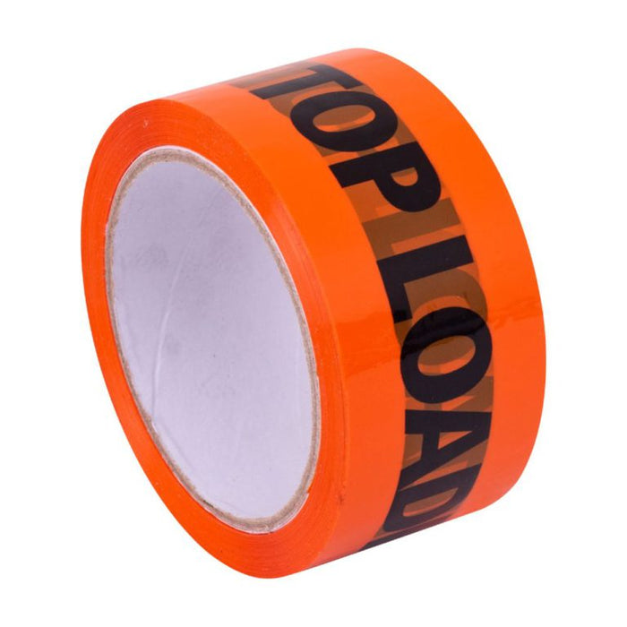 Stylus Acrylic 'TOP LOAD ONLY' Tape Fluro Orange/Black 48mm