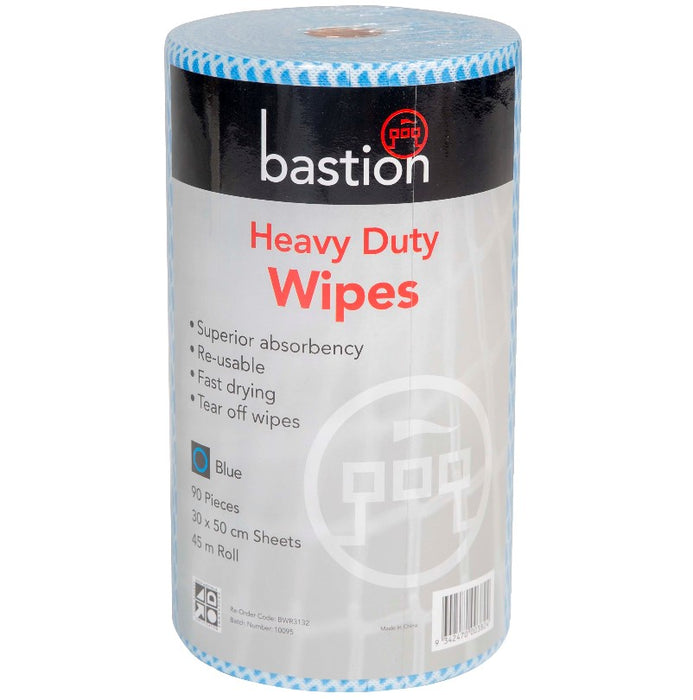 Heavy Duty Wipes Blue 300mm x 450mm x 45m 100 x WIPES/ROLL 6 x ROLLS/CTN