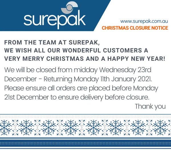 Christmas Closure Notice 2020