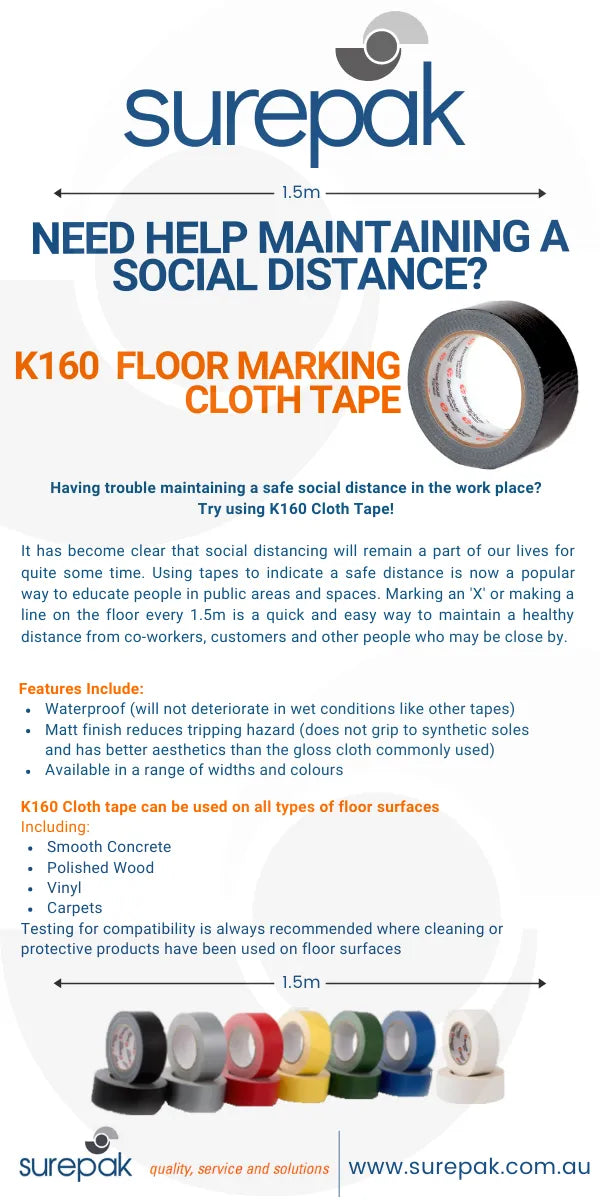 Need help maintaining a social distance? Try our Floor Marking Cloth Tape!