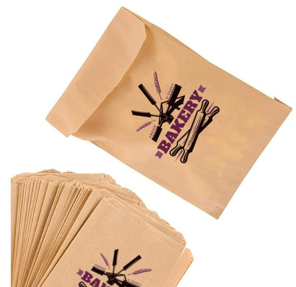 Custom Print Bakery Paper Bags 1SQ 165mm x 185mm