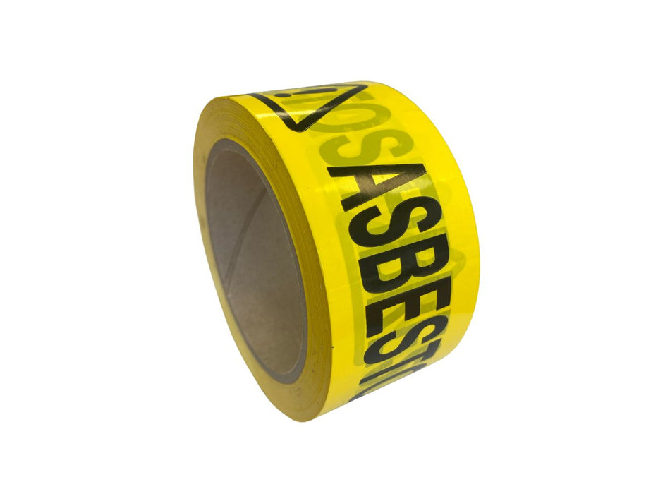 Fluro Yellow/Black Adhesive 'ASBESTOS FIBRES' Tape 48mm x 66m