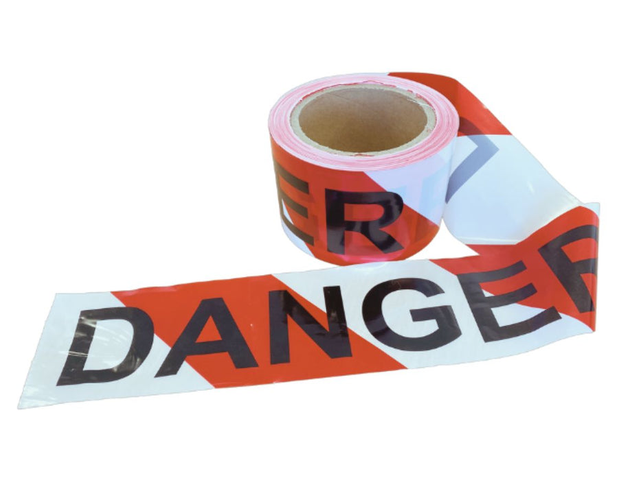Barrier Tape Red/White 'DANGER' 75mm x 100m