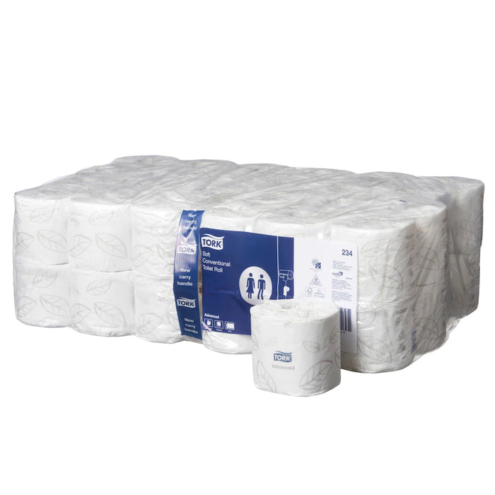 Tork Soft Conventional Toilet Roll Advanced White 2ply 400 sheets 48 Rolls/Carton