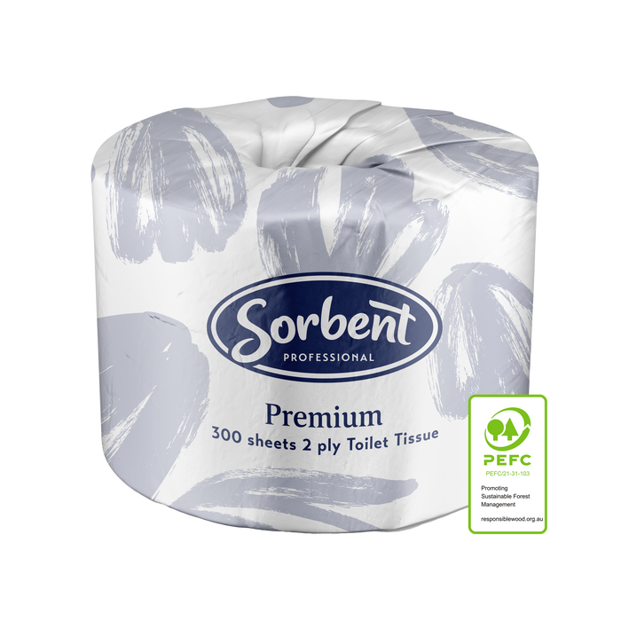 Sorbent Professional Premium Toilet Tissue 2 Ply 300 Sheets/ROLL 48 Rolls/CTN