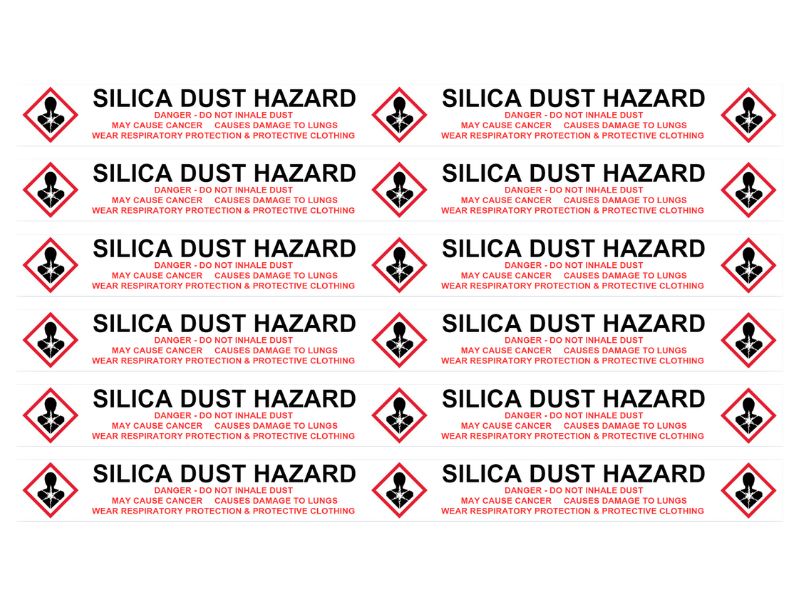 Adhesive RCSD Silica Dust Hazard Tape 48mm x 66m