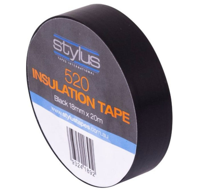 Stylus Electrical Insulation Tape Black 18mm