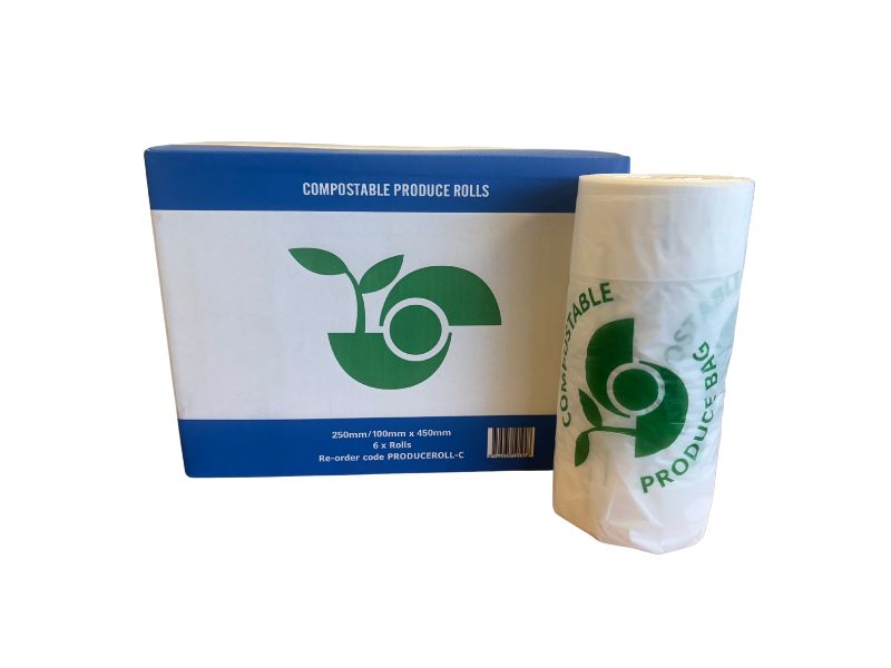 Printed Compostable Produce Rolls 18um