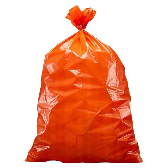 80Lt Orange Heavy Duty LDPE Bags 380/380mm x 1000mm 45um