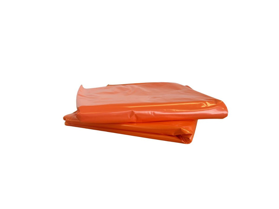 80Lt Orange Heavy Duty LDPE Bags 380/380mm x 1000mm 45um