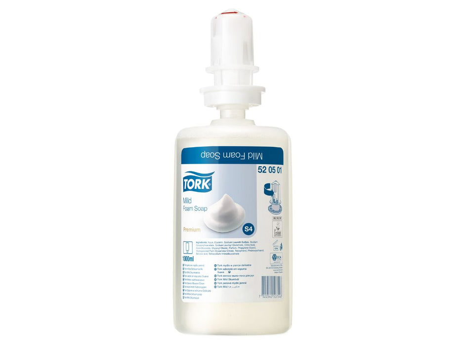 Tork Mild Foam Soap S4 - Cream  Fresh Scent 1000ml x 6 Refills per case 2500 x Doses per refill