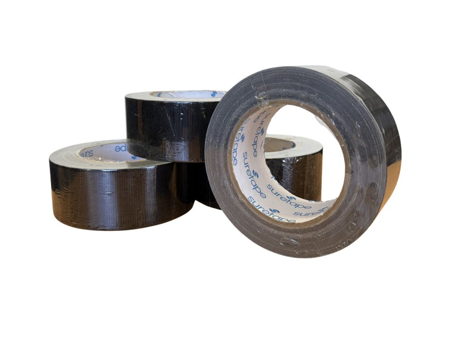 Surepak General Purpose Cloth Tape - Black 48mm x 25m